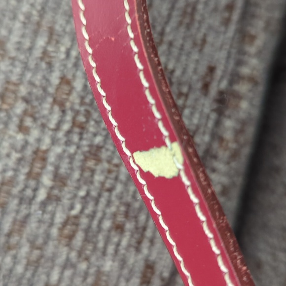 VINTAGE DOONEY & BOURKE RED SIGNATURE MINI DRAWSTRING BUCKET HANDBAG - Picture 13 of 15